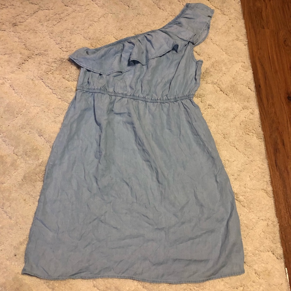 Old navy chambray one shoulder dress